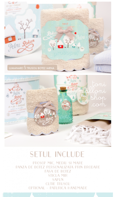 Trusou de botez cu broderie personalizata pentru baieti, Un meduz si un pestisor 2